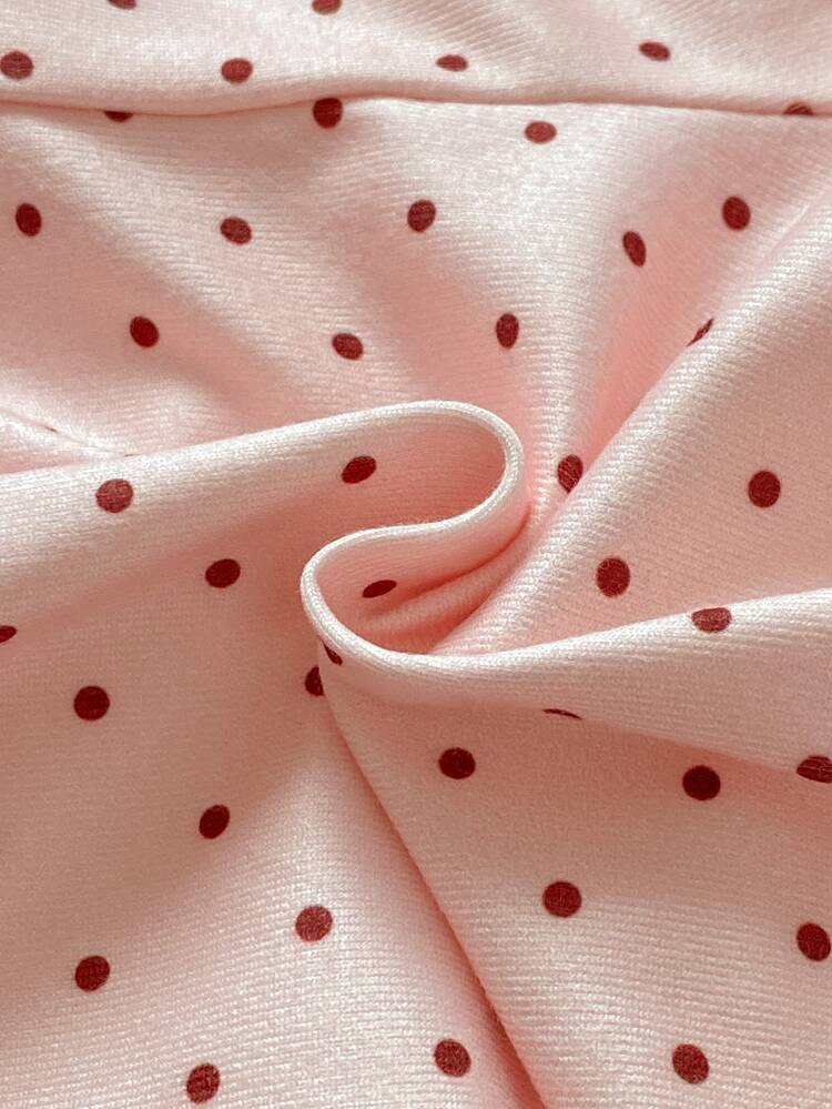 SHEIN 5pcs Random 2pcs Autumn/Winter Young Girl Leggings, Fashionable Cute Leopard Print Polka Dot Soft Comfortable Pink Black Apricot Knitted Ribbed Fabric Slim Fit Long Pants, Can Be Worn As Inner Layer Or Outerwear - Multicolor - View 9