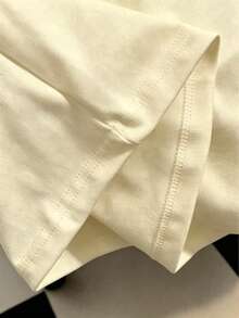 Resyla Men 男士休閒字母印花圓領背心 T-shirt，男士夏季復古印花圖案背心，夏季風格 - 卡其色 - 查看 5