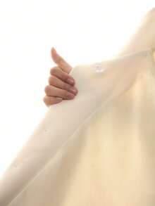 LYSMO Plus Size Women's Elegant Double-Breasted Cape Coat, Autumn/Winter High Tea Formal Cream Fall - Beige - View 9
