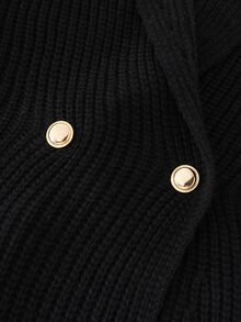 Balvessa Cardigan Wanita Elegan untuk Perjalanan Kerja, Kancing Ganda, dan Pengencang Pinggang - Hitam - View 9