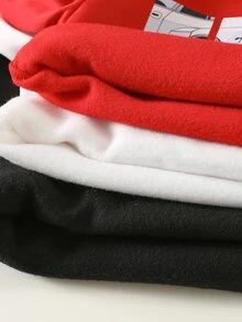 SHEIN 6pcs Baby Boy Autumn/Winter Casual Streetwear Racing Graphic Sweatshirt And Sweatpants Set, Red Basic Outfit Set, Infant Toddler Set - Multicolor - View 9