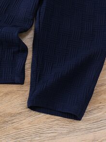 SHEIN 2件組男嬰秋冬白色襯衫、白色 Polo 衫與藍色休閒長褲套裝，襯衫套裝，Polo 套裝，嬰兒服飾，正式套裝 - 彩色 - 查看 9