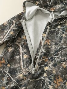 SHEIN 男嬰秋冬休閒樹枝印花連帽拉鍊保暖連身衣 - 彩色 - 查看 6