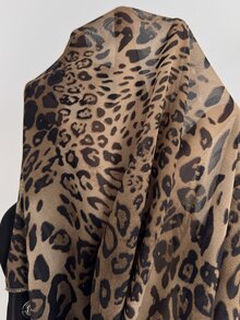 Vionelle Plus Size Women's New Fashion Black Long Sleeve Leopard Print Asymmetric Patchwork Regular Fit Lapel Blazer - Black - View 7