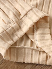 SHEIN Playful Pals 2pcs Baby Boy Sweatshirt Pants Cute Brown Beige Bear Applique Ribbed Knit Colorblock Long Sleeve Round Neck Soft Casual Winter Fall Autumn Christmas - Brown - View 12