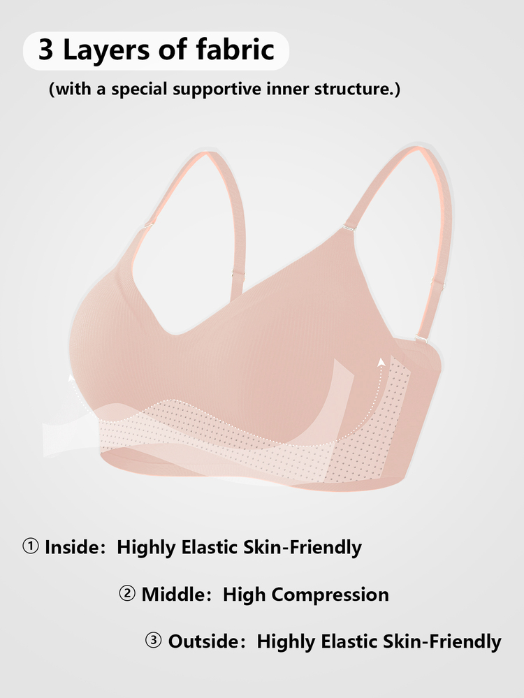 SHEIN Women's Seamless Jelly Soft Support Back-Smoothing Wire-Free Push-Up Side-Smoothing Bra, 1pc - Baby Pink - View 5