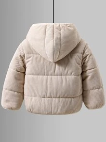 Bubblio Baby Boy Winter Thermal Lined Hooded Zip-Up Jacket - Apricot - View 3