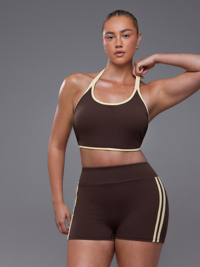 Voyena Women's Plus Size Colorblock Halter Neck Everyday Fitness Sports Bra