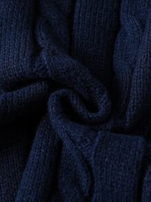 Souflis Souflis Young Boy Striped Colorblock Cable Knit Vest - Navy Blue - View 6