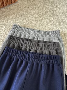 SHEIN 男童休閒運動學院風街頭可愛小恐龍長褲運動褲 嬰兒粉 3 件套 適合日常穿著 秋季 - 彩色 - 查看 6