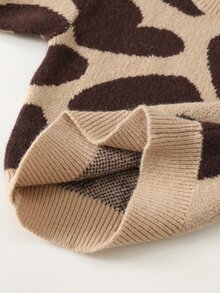 Cozy Pixies Sweater Bayi Perempuan Kasual Nyaman Motif Hati Lucu Kerah Bulat Musim Gugur Musim Dingin - MultiWarna - View 7
