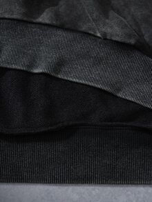 PAVTROS Men's Autumn & Winter Snow‑Washed Hoodie, Gothic Letter Print Accents, Perfect Millennium‑Theme Gift For Halloween & Christmas - Black - View 9