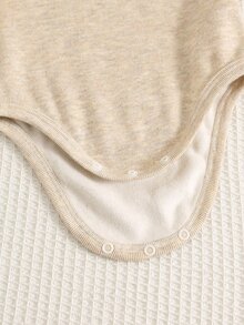 SHEIN 3件組嬰兒男童女童秋冬可愛休閒針織素色高領長袖基礎連身衣 嬰兒連身衣多件裝 秋冬連身衣 - 彩色 - 查看 7