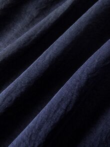 SHEIN MOD Navy Blue Cable Knit Texture Button Decor Round Neck Dress - Navy Blue - View 7
