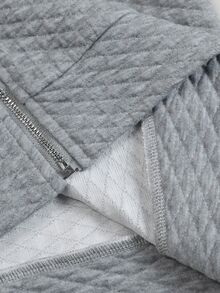 Weeklong Women's Plus Size Spring/Autumn Single Piece Diamond Embossed Stand Collar Zipper Long Sleeve Loose Casual Daily Commute Baseball Jacket Fall - Light Grey - View 6