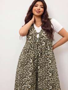 Enliva Plus Size Jumpsuits Leopard Print - Multicolor - View 6