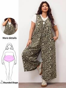 Enliva Plus Size Jumpsuits Leopard Print - Multicolor - View 3