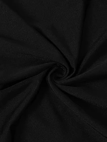 Selenza Women's Fashion Square Neck Long Sleeve Ruched Waist Lace Patchwork T-Shirt, Suitable For Spring And Autumn, Daily Commute, Date, Outing, Vacation And Various Occasions, Fashionable Item - Black - View 4