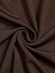 SHEIN Clasi Gaun 2 in 1 dengan Kerah Berlipat dan Belahan Paha - Coklat - View 7