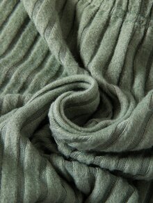Bộ đồ mặc nhà 2 món cho bé trai tuổi teen, vải gân sọc dọc, cổ Henley nửa khuy, dáng rộng rủ, tay dài, màu xanh xám, mùa thu - màu xanh lá - Xem 8