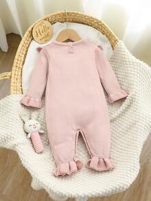 Souflis Souflis Baju Terusan Bayi Perempuan Lucu dengan Hiasan Pita dan Celana Panjang - Baby Pink - View 5