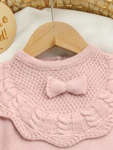 Souflis Souflis Baju Terusan Bayi Perempuan Lucu dengan Hiasan Pita dan Celana Panjang - Baby Pink - View 10