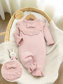 Souflis Souflis Baju Terusan Bayi Perempuan Lucu dengan Hiasan Pita dan Celana Panjang - Baby Pink - View 2