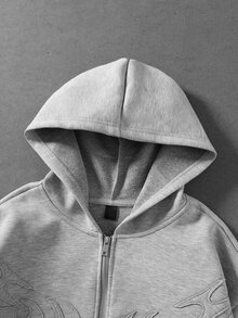 ROMWE MEN Street Life Men's Streetwear Sweatshirt Hoodie - Grey - View 3