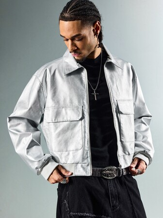 Street Life Herren Einfarbig Reißverschluss Lässig Vielseitig Alltag Reise Langarm Jacke