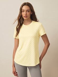Eassivo Eassivo 女款交叉露背短袖運動休閒運動T恤 健身 淡黃色 夏季 - Butter Yellow - 查看 6