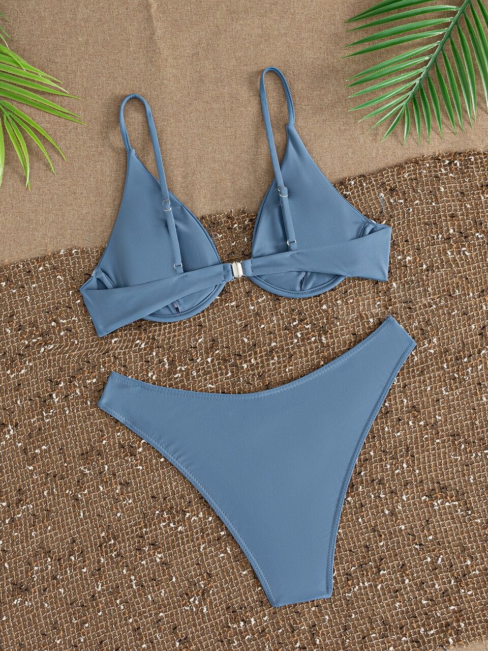 Summer Beach Plain Underwire High Cut Bikini