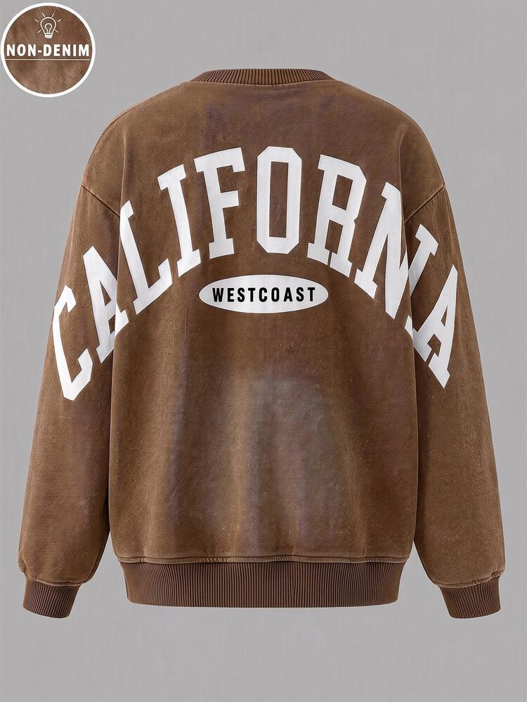 Boys Big Kids Digital Print California English Letter Fashion Casual Crew Neck Sweatshirt Long Sleeve Top - Multicolor - View 3