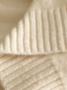SHEIN LUNE Women's Street Fashion Beaded Round Neck Long Sleeve Sweater, Versatile - Apricot - View 7