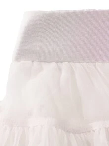 少女優雅白色薄紗蓬蓬裙，甜美仙女風，適合派對、聚會與外出，適用秋冬日常穿著，新款 - 白色 - 查看 7