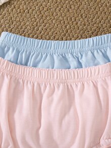 Souflis Souflis 2 Packs Baby Girls Summer Ruffle Bloomers Shorts Pink White Striped Lace Mesh - Multicolor - View 7