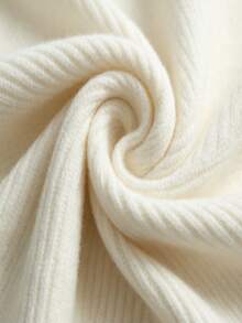 Balvessa Women's Solid Color Casual Versatile Daily Wear Long Sleeve Sweater - White - View 5
