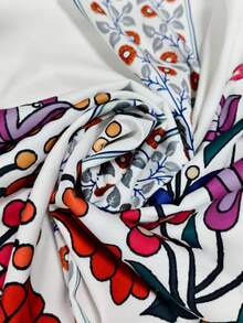Elenzga Gaun Panjang Wanita Musim Panas Elegan Motif Tenun dengan Ikat Pinggang dan Detail Kerut - MultiWarna - View 6
