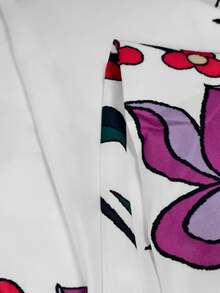 Elenzga Gaun Panjang Wanita Musim Panas Elegan Motif Tenun dengan Ikat Pinggang dan Detail Kerut - MultiWarna - View 3