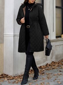 Reflora Plus Size Women's Solid Color Long Sleeve Zipper Front Casual Winter Jacket Hiking Black - Mocha Brown - View 7