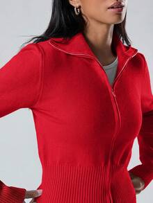 LYSMO Women's Casual Comfortable Red Long Sleeve Sweater And Pants 2 Pieces Set, Autumn/Winter - Red - View 6