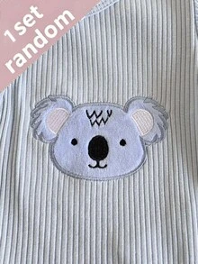 SHEIN Random 1set Newborn Baby & Hat Fun Cartoon Pattern Design Loved By Children, Made Of Soft Skin-Friendly Fabric Autumn/Winter Fall Cozy Cute Indoor - Multicolor - View 4