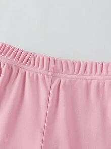 SHEIN Elladie kids مجموعة فتاة ذات طابع حلو وأنيق، تتكون من ملابس علوية بيضاء مزينة بفيونكة ثلاثية الأبعاد + بنطلون ذو قصة واسعة أسود، ملابس علوية سوداء مزينة بفيونكات وردية متعددة، بنطلون ذو قصة واسعة باللون الفوشيا، طابع حلو وأنيق مناسب للعودة إلى المدرسة والخروجات والأناقة الشارعية - متعدد الألوان - مشاهدة 4
