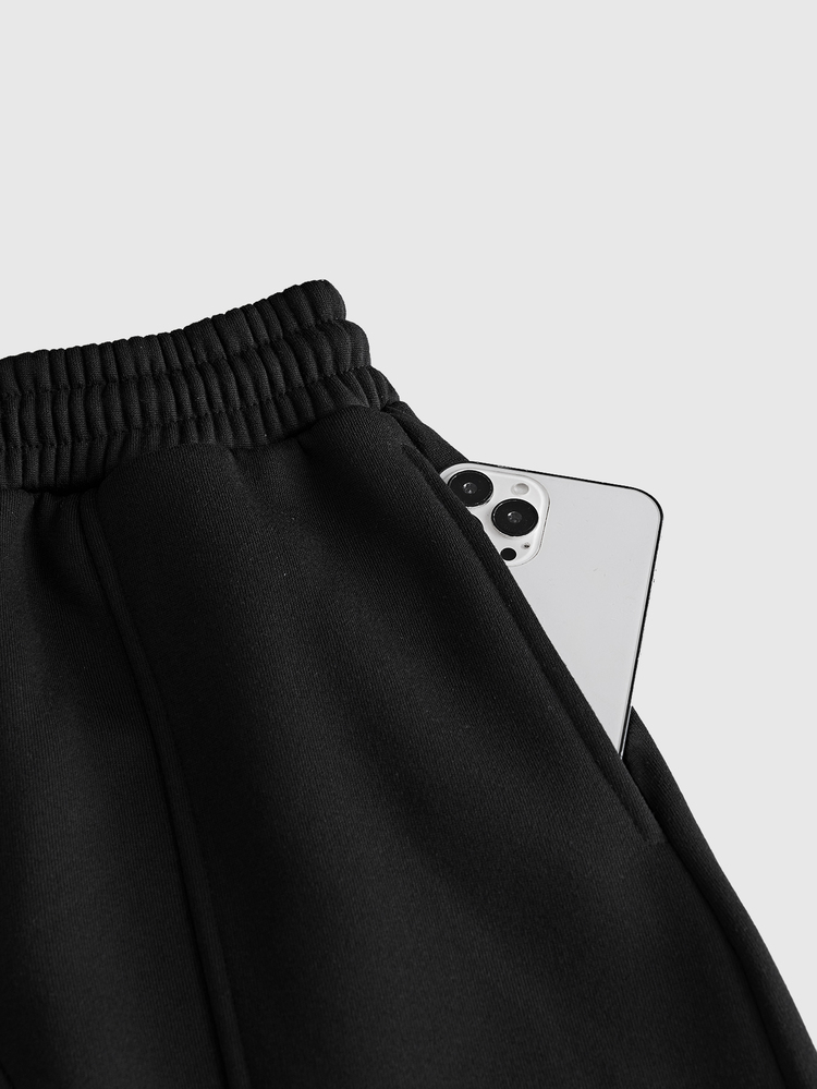 EASEVO Men's Summer Casual Loose Fit Sweatpants Plus Size Grey Solid Color Patchwork Elastic Waist Halloween Winter Party Autumn - Black - View 7