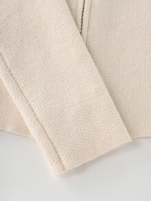 Balvessa Women's Solid Color Long Sleeve Zip-Up Knit Cardigan - Camel - View 5