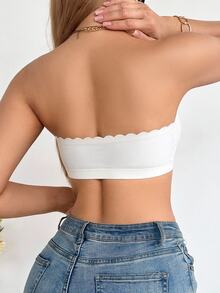 SHEIN 1件女款前扣式抹胸內衣 - 白色 - 查看 2