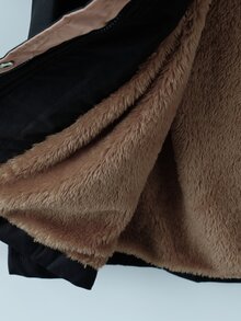 SHEIN Clasi 大尺碼女款拼色休閒寬鬆牛仔風百搭長袖外套，適合日常、徒步、秋季度假、外出、夜店、辦公室、教師穿著，黑色 - 黑色 - 查看 17