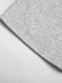 SHEIN بنطلون رياضي فضفاض بخصر برباط للفتيات المراهقات، رمادي فاتح، مبطن حراري، كاجوال، للخريف/الشتاء - رمادي فاتح - مشاهدة 8