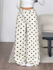 SHEIN PETITE Women's Thick Denim Asymmetrical Waist Loose Wide Leg Pants - White - View 6