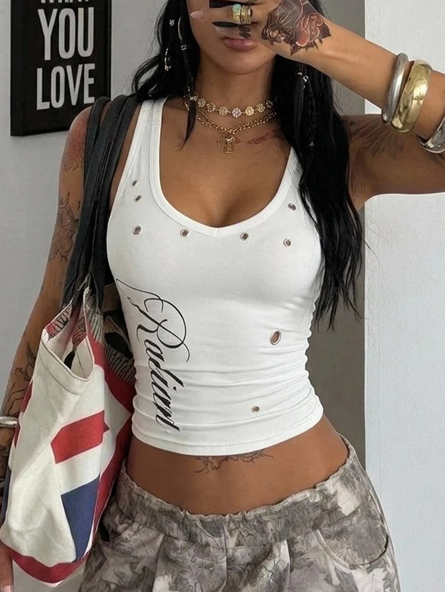 Coolane Women's All-Season Streetwear Vintage Concert Outfit Rave Outfit Festival Going Out Night Out - White - View 1