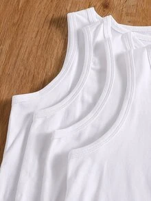 SHEIN Tween女孩針織細肩帶背心上衣，蝴蝶結圓領無袖內搭衫，夏季純色休閒內著上衣，4件組 - 彩色 - 查看 6